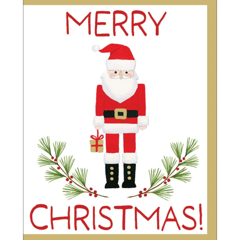 Little Santa Foil Enclosure Cards & Envelopes - 4 Mini Cards & 4 Envelopes