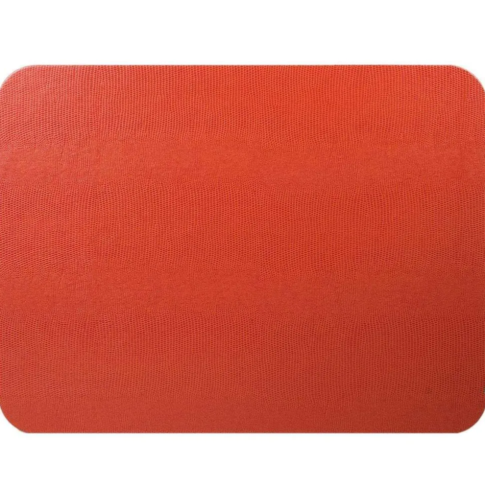 Lizard Felt-Backed Placemat in Orange - 1 Each