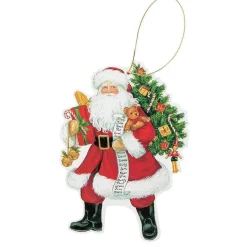 Lynn Haney Santa Decorative Die-Cut Gift Tag - 4 Per Package