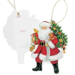 Lynn Haney Santa Decorative Die-Cut Gift Tag - 4 Per Package