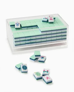 Mahjong Acrylic Tile Box - Clear Lid