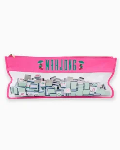 Mahjong Tile Storage Bag - Pink Monkey