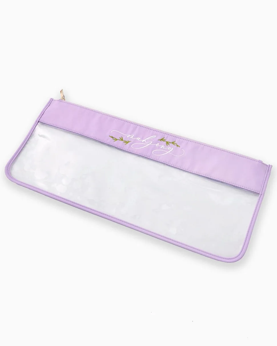 Mahjong Tile Storage Bag - Lilac Script Mahjong