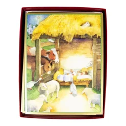 Manger Scene Boxed Christmas Cards - 15 Christmas Cards & 15 Envelopes