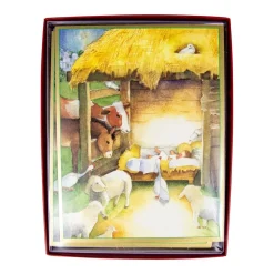 Manger Scene Boxed Christmas Cards - 15 Christmas Cards & 15 Envelopes
