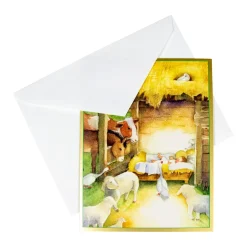 Manger Scene Boxed Christmas Cards - 15 Christmas Cards & 15 Envelopes