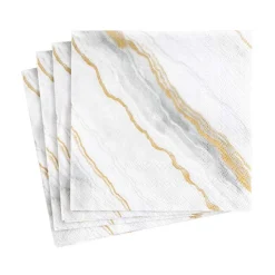 Marble Paper Cocktail Napkins in Grey - 20 Per Package