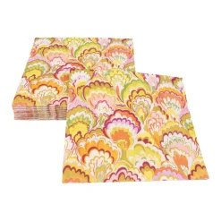 Marbled Ceramica Raspberry & Chartreuse Luncheon Napkins - 20 Per Package