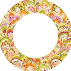 Marbled Ceramica Raspberry & Chartreuse Paper Dinner Plates - 8 Per Package