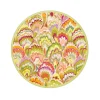 Marbled Ceramica Raspberry & Chartreuse Paper Salad & Dessert Plates - 8 Per Package
