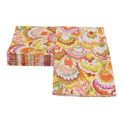 Marbled Ceramica Raspberry & Chartreuse Guest Towel Napkins - 15 Per Package