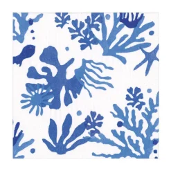 Matisse Luncheon Napkins in Coral & Blue - 20 Per Package
