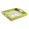 Meadow Flowers Lacquer Square Tray in White - 1 Each