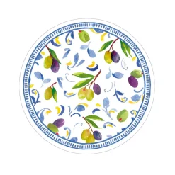 Mediterranean Blue Paper Salad & Dessert Plates - 8 Per Package