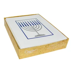 Menorah Foil Embossed Large Boxed Christmas Cards - includes 10 Cards & Envelopes