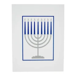 Menorah Foil Embossed Large Boxed Christmas Cards - includes 10 Cards & Envelopes