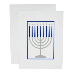 Menorah Foil Embossed Large Boxed Christmas Cards - includes 10 Cards & Envelopes