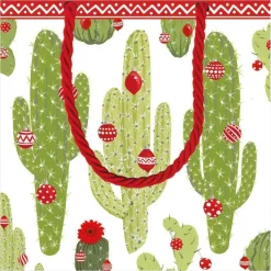 Merry Cactus Small Square Gift Bag - 1 Each