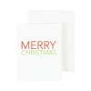 Merry Christmas Block Gift Enclosure Cards - 4 Mini Cards & 4 Envelopes