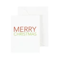 Merry Christmas Block Gift Enclosure Cards - 4 Mini Cards & 4 Envelopes