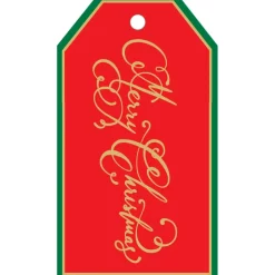 Merry Christmas Calligraphy Foil Hang Tags - includes 4 Hang Tags