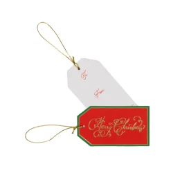 Merry Christmas Calligraphy Foil Hang Tags - includes 4 Hang Tags