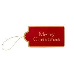Merry Christmas Hanging Gift Tags - 4 Tags with Gold Cord
