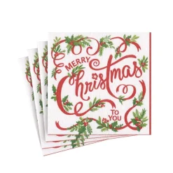 Merry Christmas to You Paper Cocktail Napkins - 20 Per Package