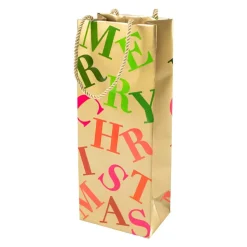 Merry Christmas Toss Wine & Bottle Gift Bag - 1 Each