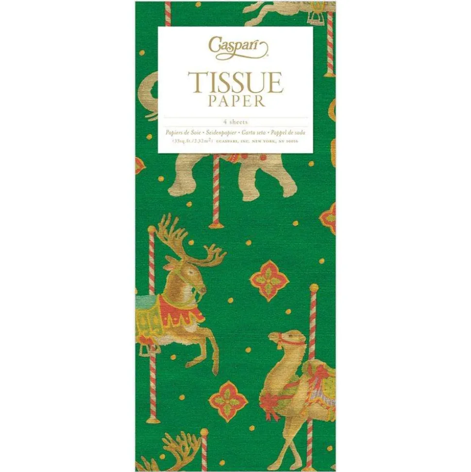 Merry Go Round Tissue Paper in Green - 4 Sheets Included