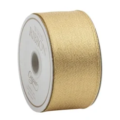 Metallic Gold & Gold Wired Ribbon - 8 Yard Spool