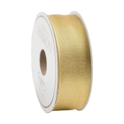 Metallic Gold Grosgrain Wired Ribbon - 6 Yard Spool