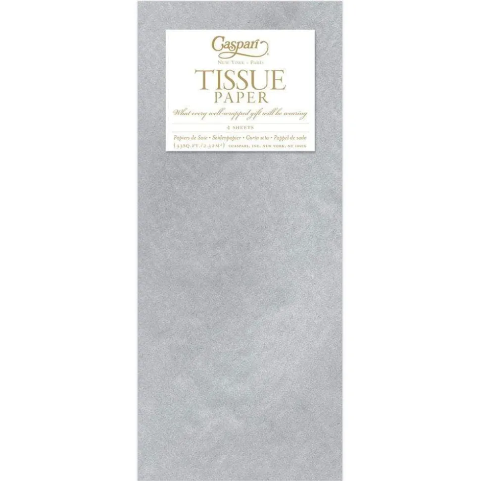 Metallic Tissue Paper in Silver - 4 Sheets Included