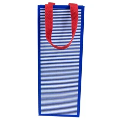 Mini Stripe Navy Wine & Bottle Gift Bags - 1 Each
