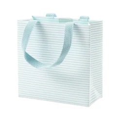 Mini Stripe Small Square Gift Bag in Robin's Egg - 1 Each