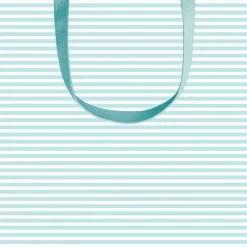 Mini Stripe Small Square Gift Bag in Robin's Egg - 1 Each