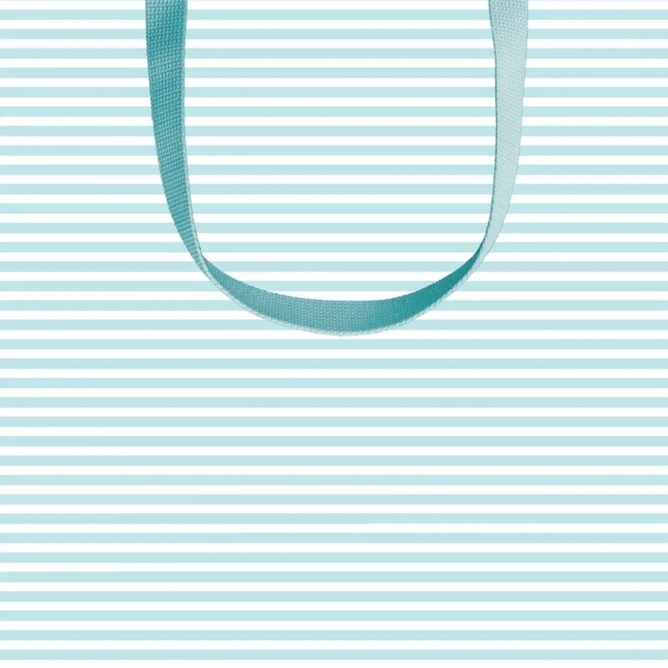Mini Stripe Small Square Gift Bag in Robin's Egg - 1 Each