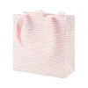 Mini Stripe Small Square Gift Bag in Blush - 1 Each