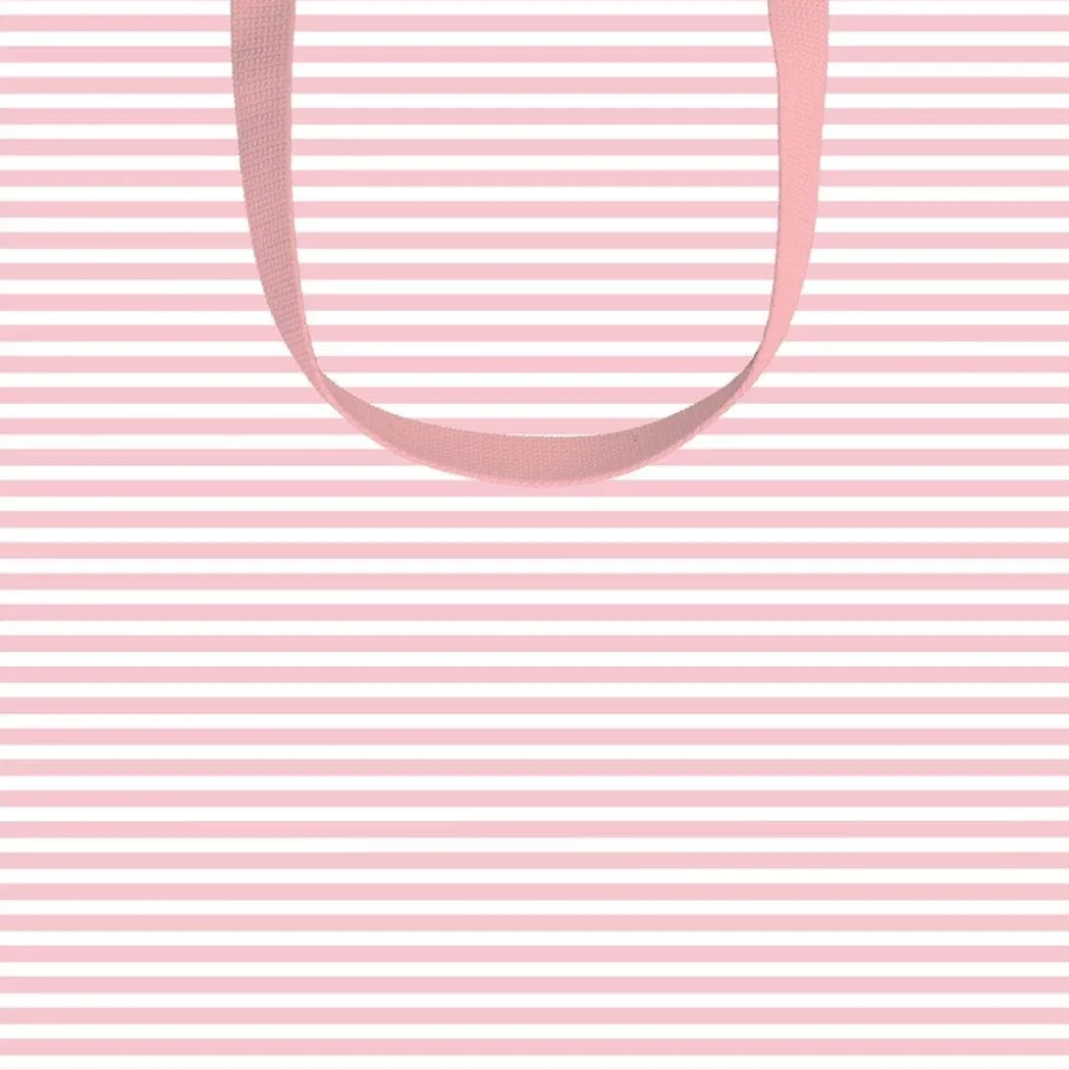 Mini Stripe Small Square Gift Bag in Blush - 1 Each