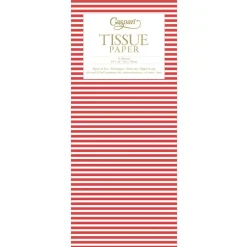 Mini Stripe Tissue Paper in Red - 4 Sheets Included