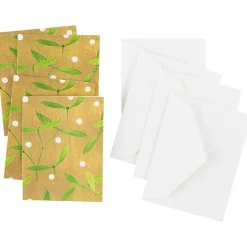 Mistletoe Gift Enclosure Cards - 4 Mini Cards & 4 Envelopes