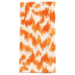 Modern Moiré Cloth Dinner Napkins in Orange - Set of 4