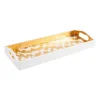 Modern Moiré Lacquer Bar Tray in Gold - 1 Each