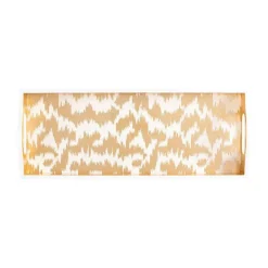 Modern Moiré Lacquer Bar Tray in Gold - 1 Each