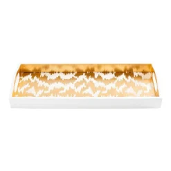 Modern Moiré Lacquer Bar Tray in Gold - 1 Each