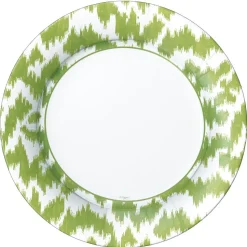 Modern Moiré Paper Dinner Plates in Green - 8 Per Package