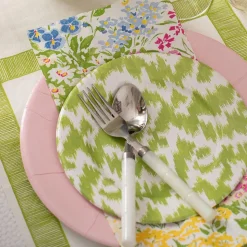 Modern Moiré Paper Salad & Dessert Plates in Green - 8 Per Package