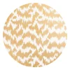 Modern Moiré Round Lacquer Placemat in Gold - 1 Each