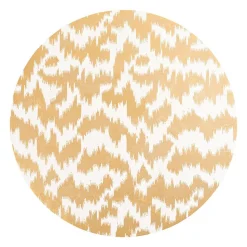 Modern Moiré Round Lacquer Placemat in Gold - 1 Each