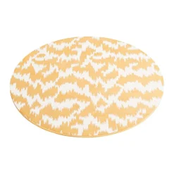 Modern Moiré Round Lacquer Placemat in Gold - 1 Each